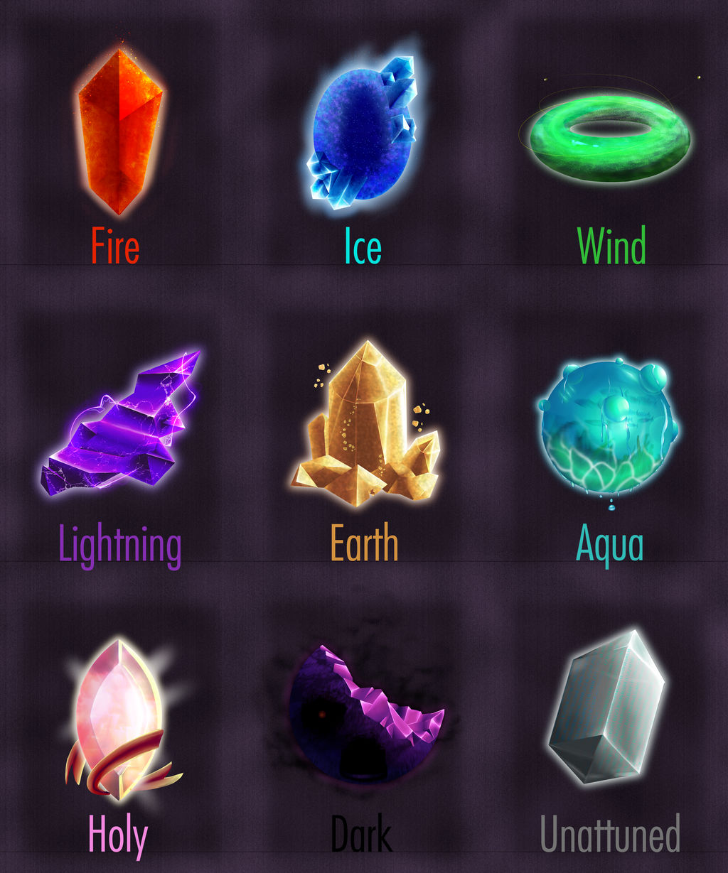 Elemental Crystals Set by Inkubun on DeviantArt