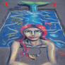 Mermaid in Pool Pavement Art