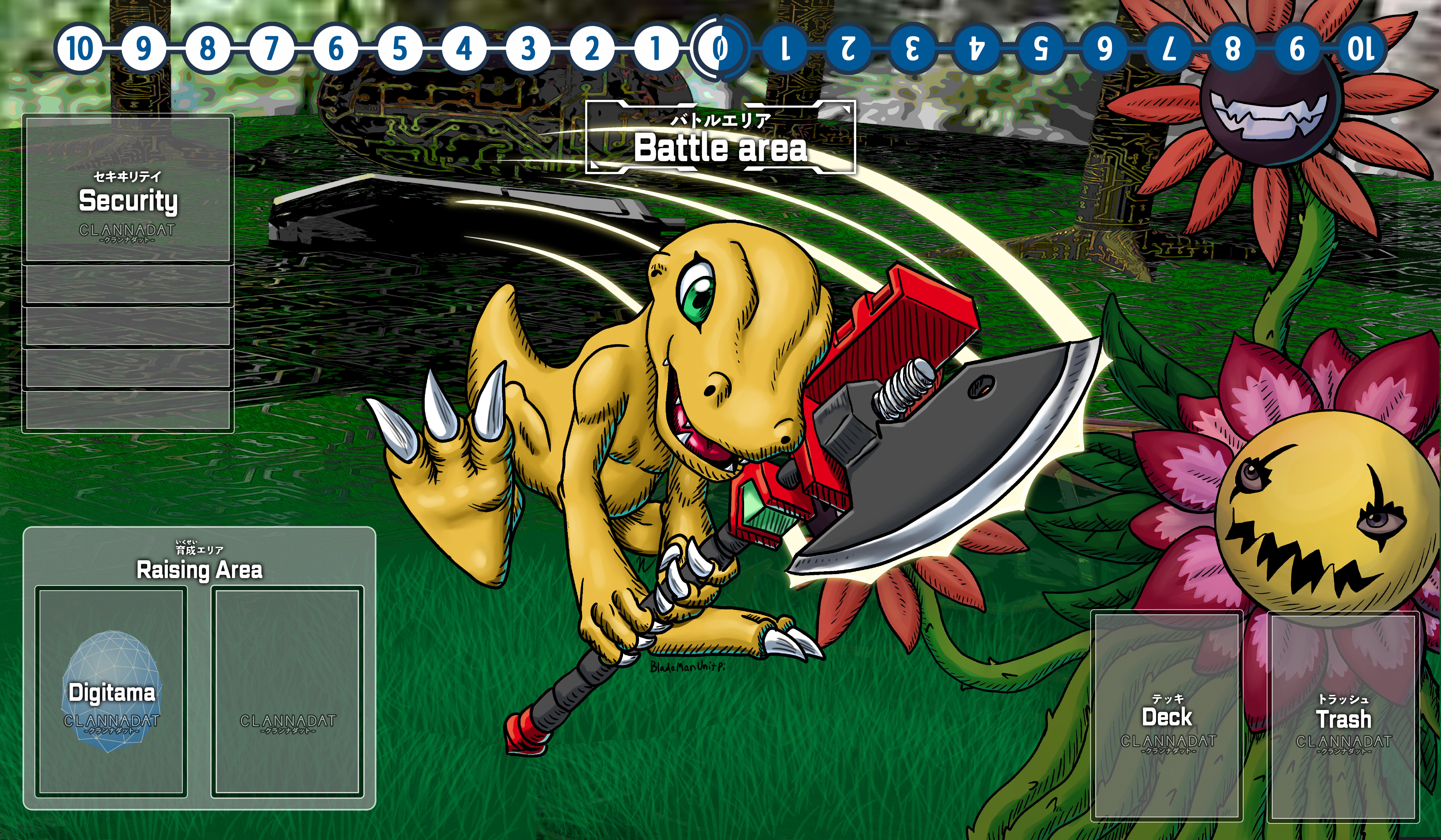Agumon Vs Blossomon playmat