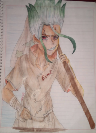 Senku draw on paper by lila-la-furra-uwu on DeviantArt