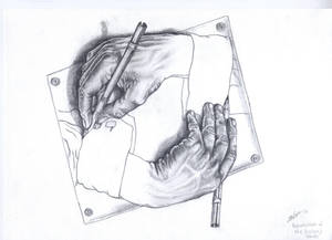 MC Escher Hands Reproduction