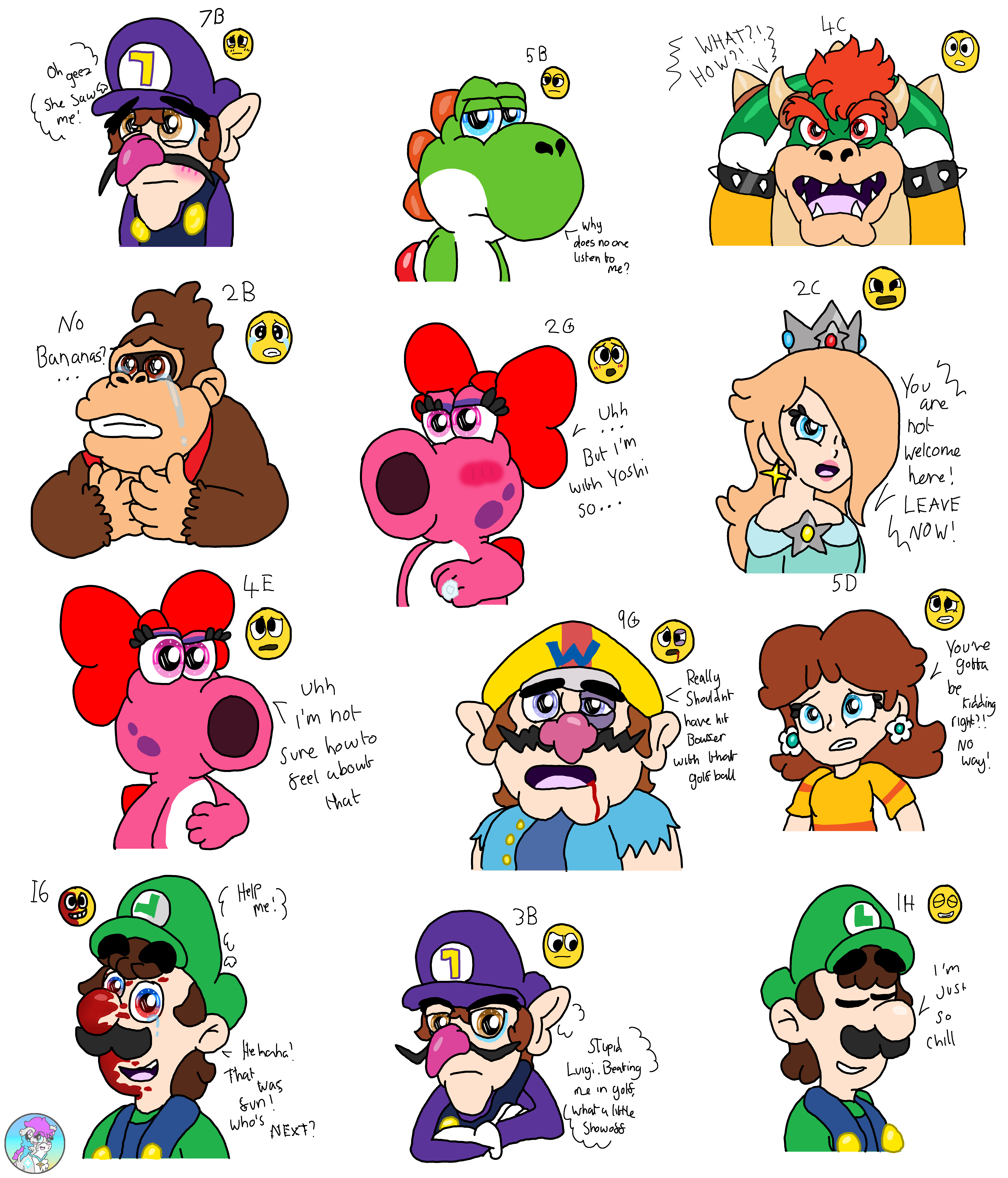 Super Mario: Expression Drawings by Aza-Clawshore on DeviantArt
