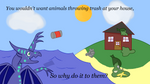 don't dump trash into the ocean folks by chicbean
