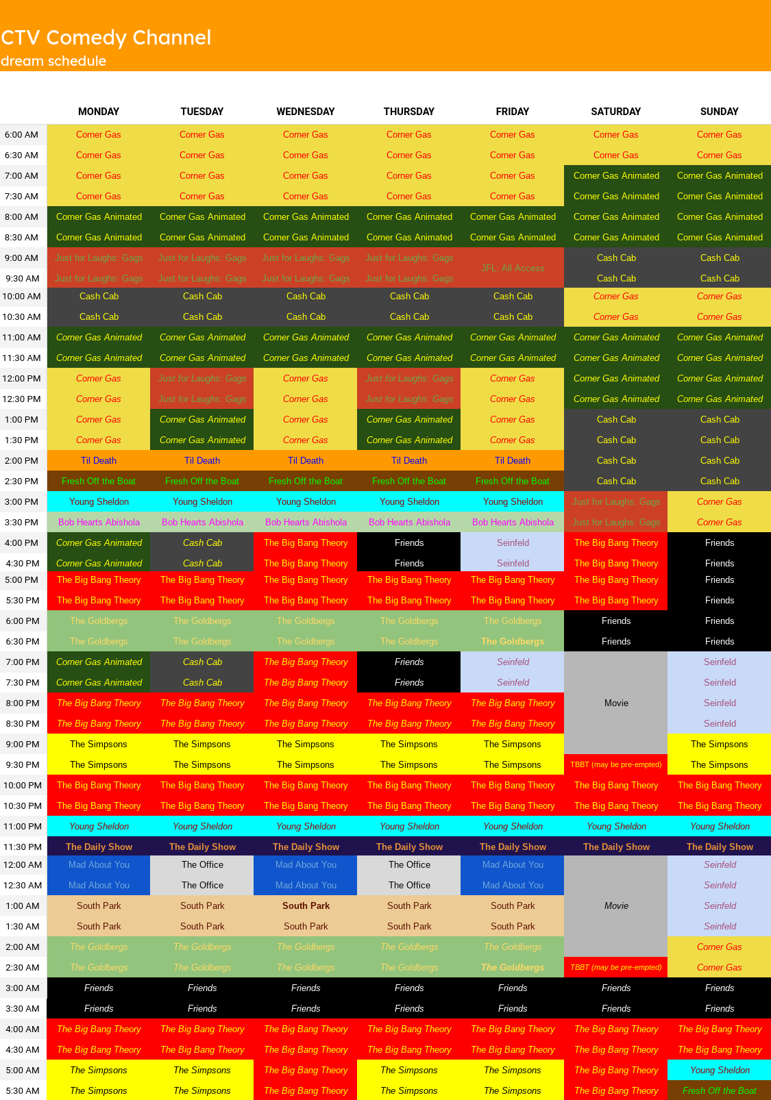 CTV Comedy Channel dream schedule by TStvOfficialDA on DeviantArt ctv-comedy-channel-dream-schedule-by-tstvofficialda-on-deviantart