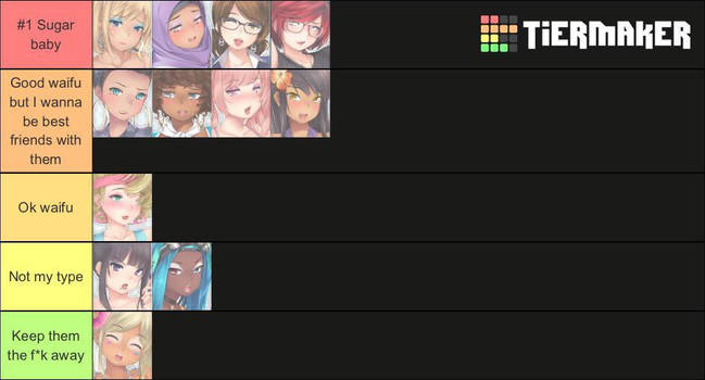 My Huniepop 2 tier list by themasterofgaming123