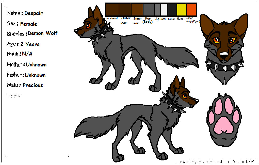 Despair Reference Sheet by WOLF-LOVER321 on DeviantArt
