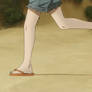 Isaki Magari Feet In Flip Flops 