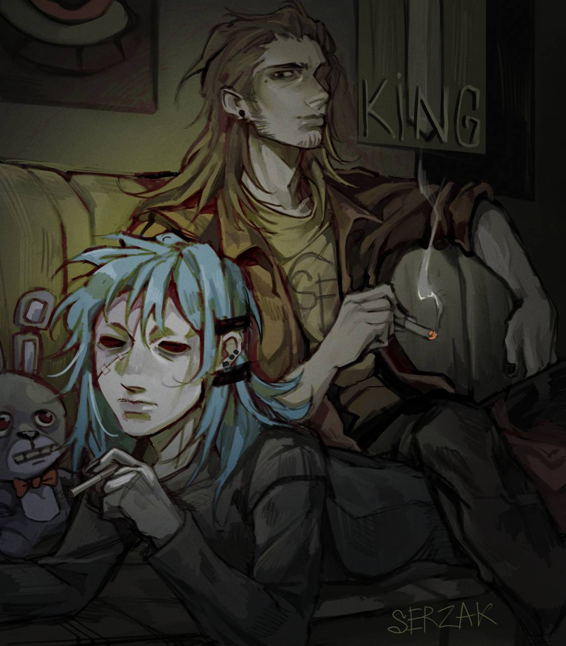 Sally Face and Larry by serZak on DeviantArt