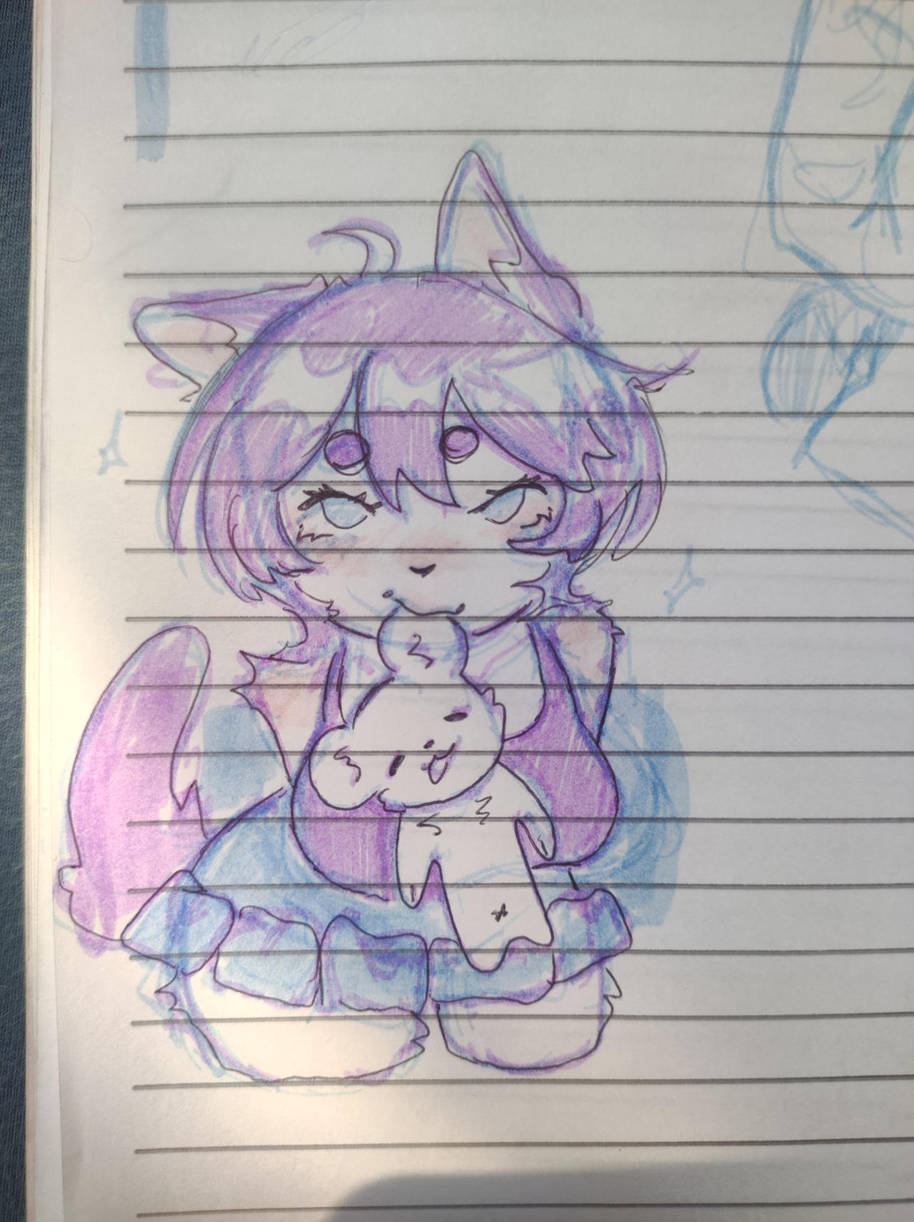 My traditional drawing of my new sona :3 by momokkkj on DeviantArt