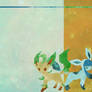 Leafeon and Glaceon Desktop