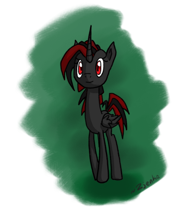 Black and Red Alicorn OC