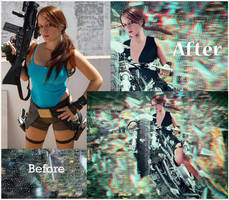 Before and After Lara of Legend Tomb Raider Game