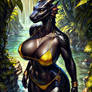 Dragon Milf, Black in a pond