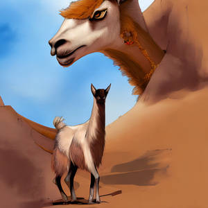 Lama in the desert