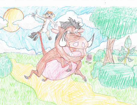 Timon and Pumbaa Trotting to battle