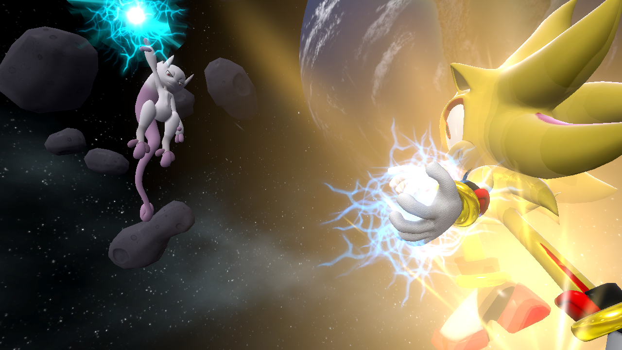 Night Battle Shadow the Hedgehog vs Mewtwo by Zelrom on DeviantArt