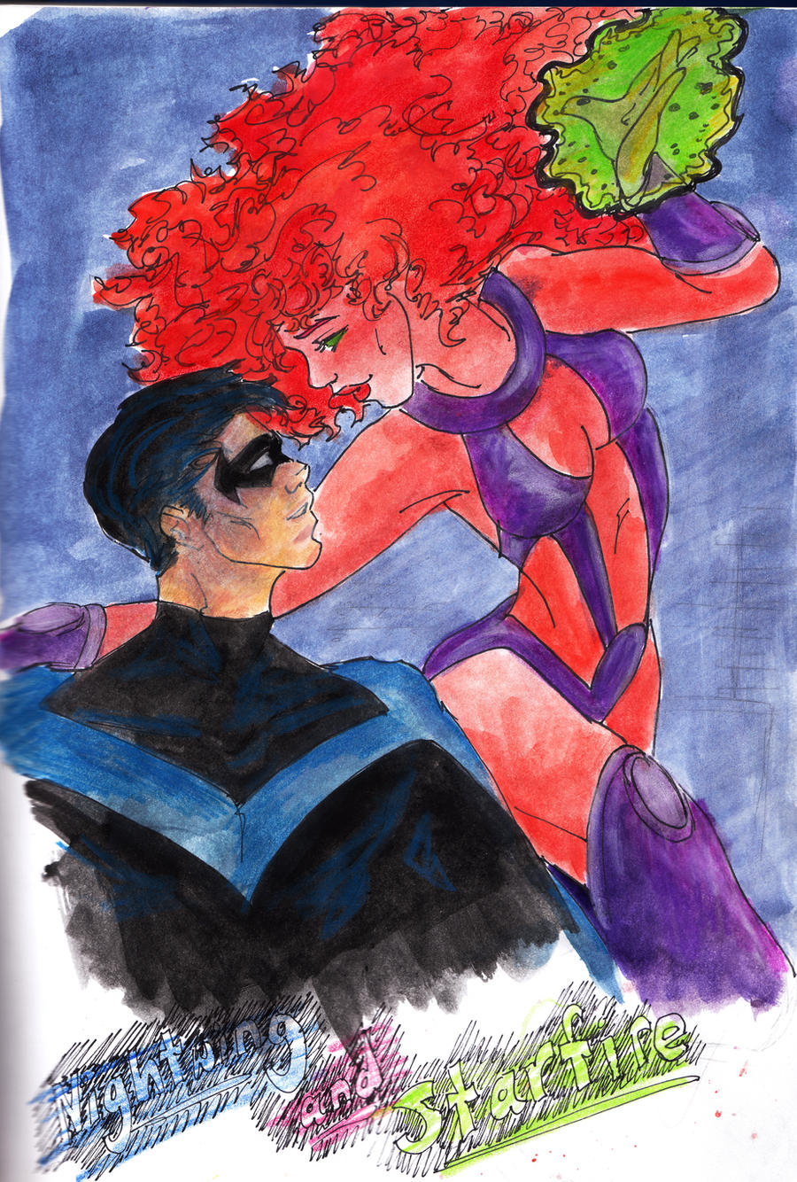 Nightwing and Starfire