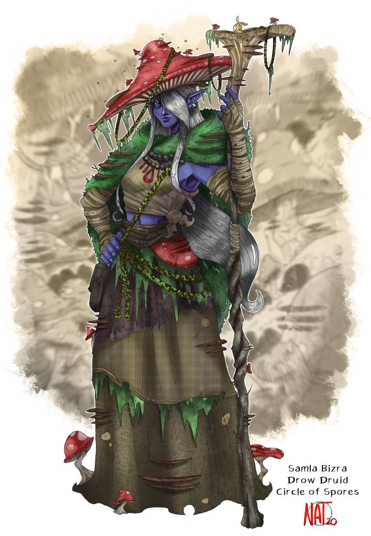 Salma Bizra Drow Druid Circle of Spores by GreenOraphon98 on DeviantArt