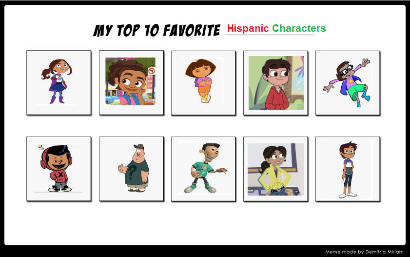 My Top 10 Favorite Hispanic/Latinx Characters by NickJrFanEst2000 on ...