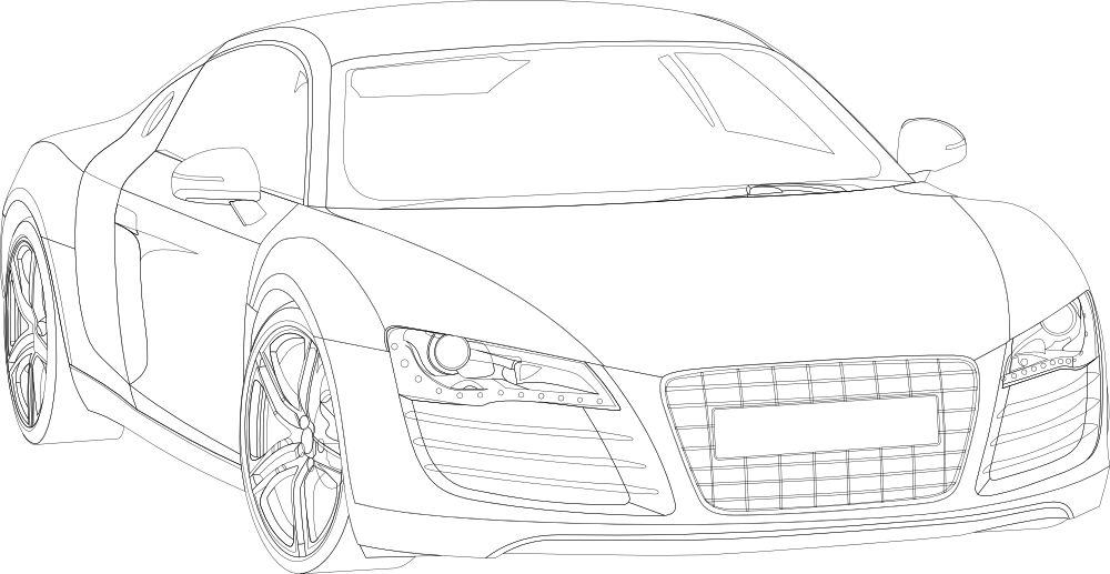 Audi R8 Lineart by yoz-y on DeviantArt