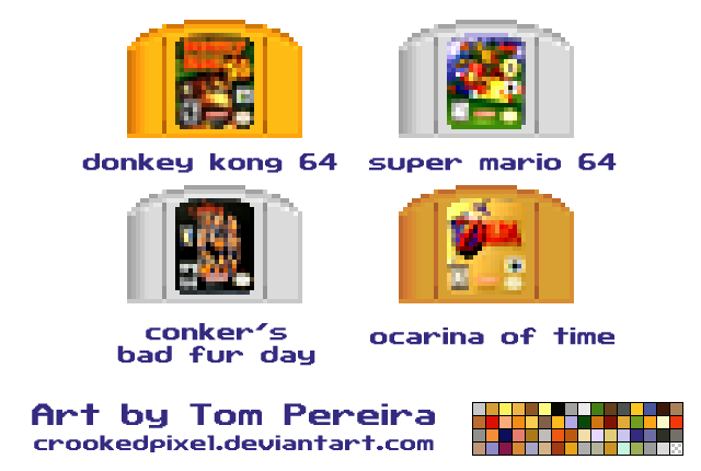 N64 Pixel Cartridges - 64 Colors