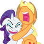 Applejack and Rarity Screaming