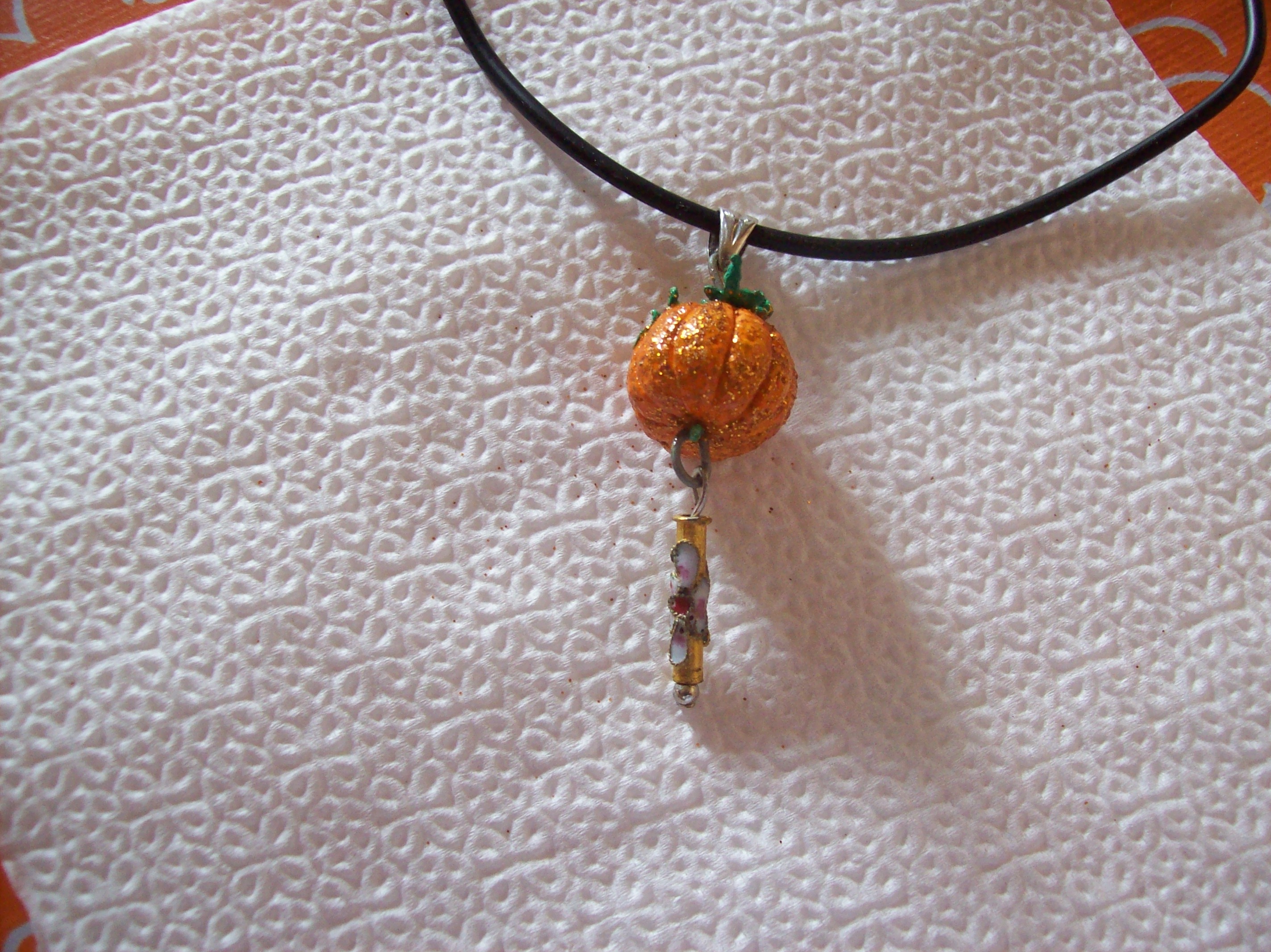 Handmade Pumpkin Miniature Charm-LOWERED PRICE