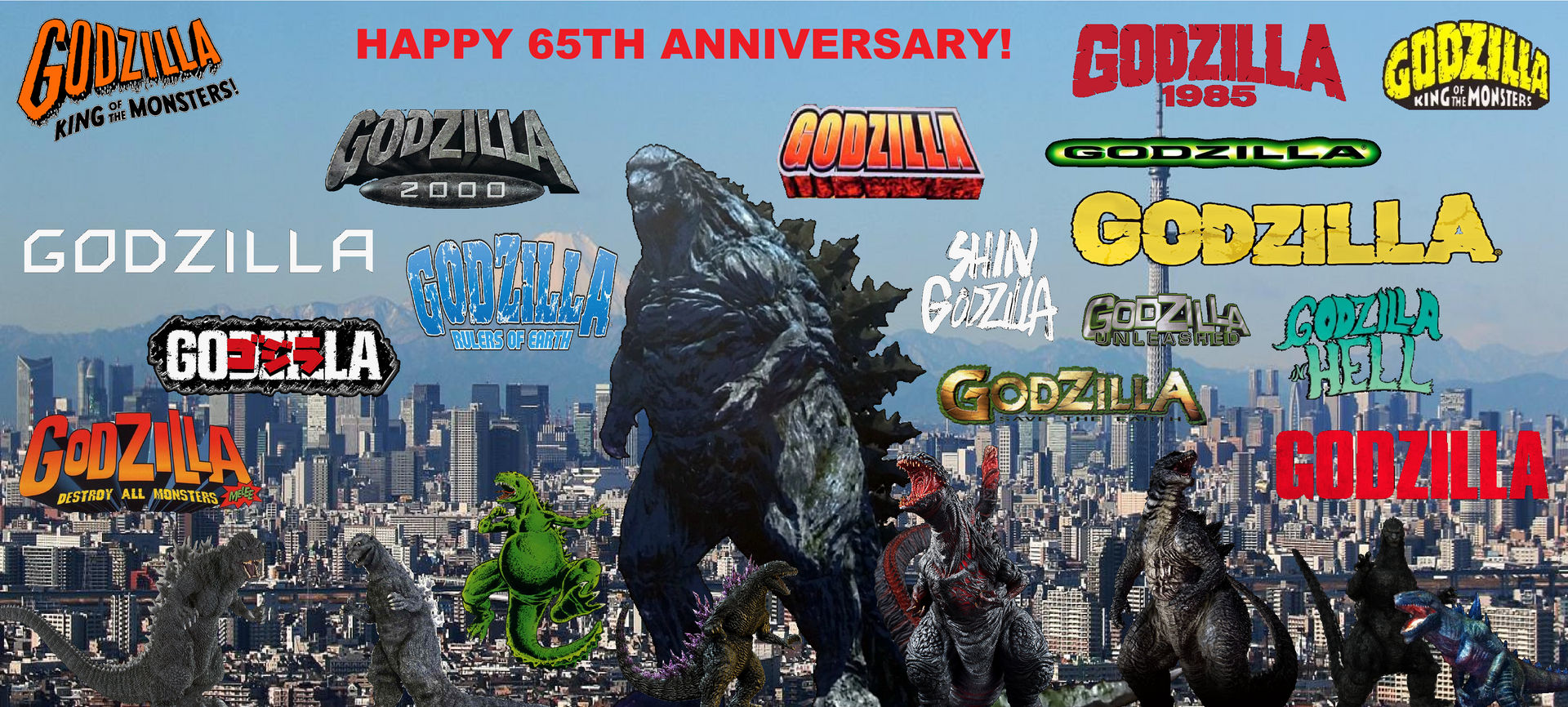 Godzilla 65 GODZILLA 65th Anniversary Wallpaper by nickthetrex on DeviantArt