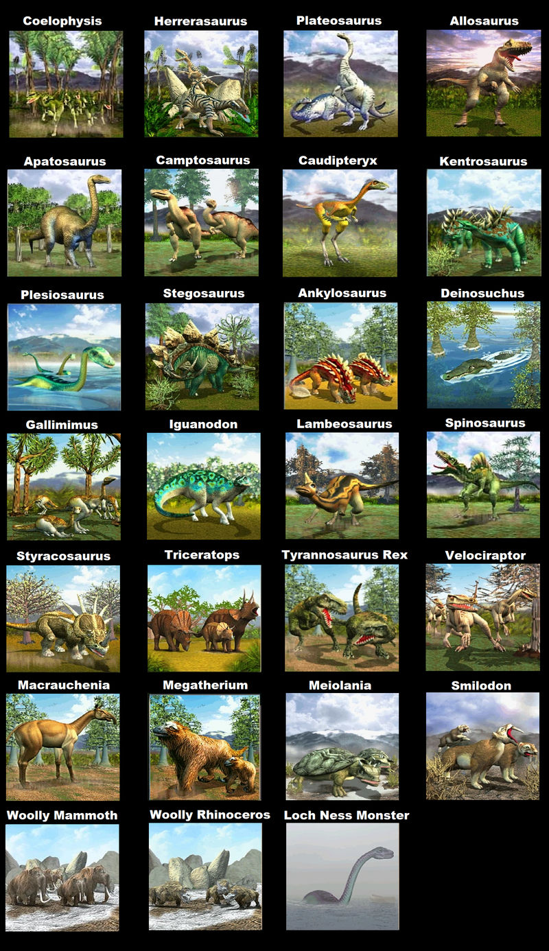 All animals of Zoo Tycoon Dinosaur Digs by nickthetrex on DeviantArt