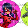 Ladybug and Cat Noir Buttons