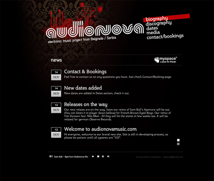 Audionova Web Site