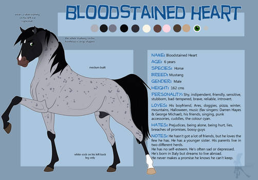 Bloodstained Heart Reference Sheet {Equisona}