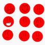 Various facial expressions for bouncy