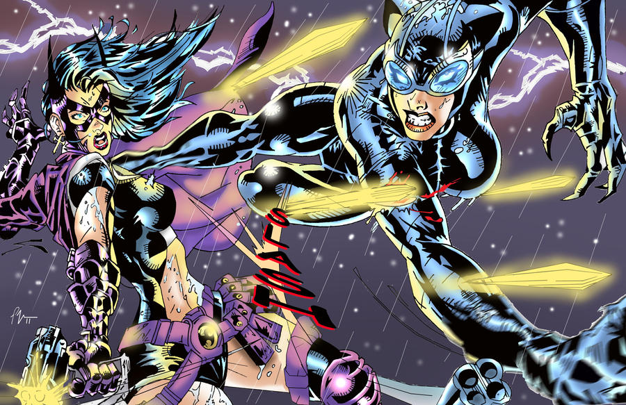 Huntress vs. Catwoman by Dragonslayer9000 on DeviantArt