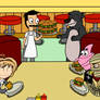 Christmas-5 Characters In A Restaurant