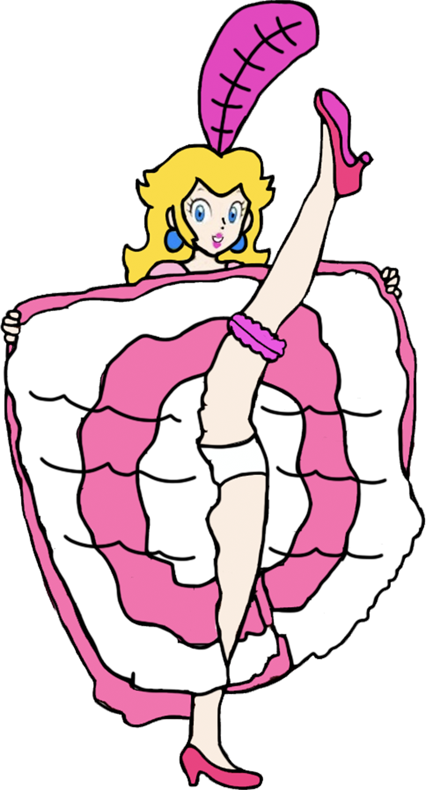 Princess Peach doing the can-can