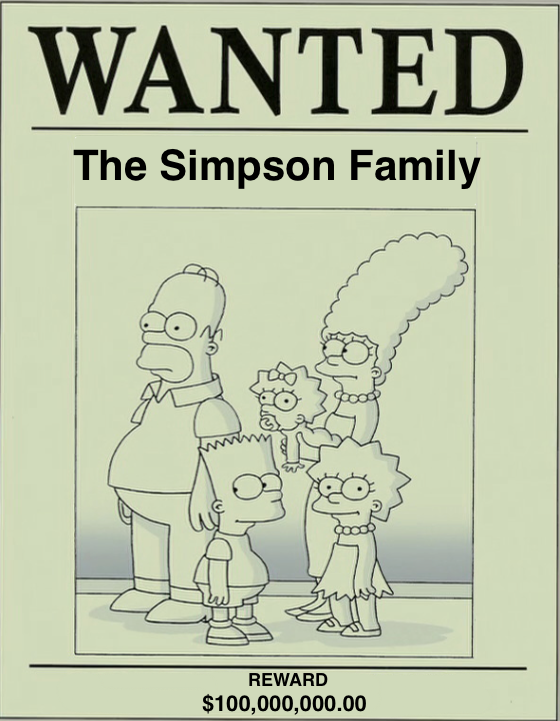 The Simpsons Wanted Poster by MrToonlover83 on DeviantArt