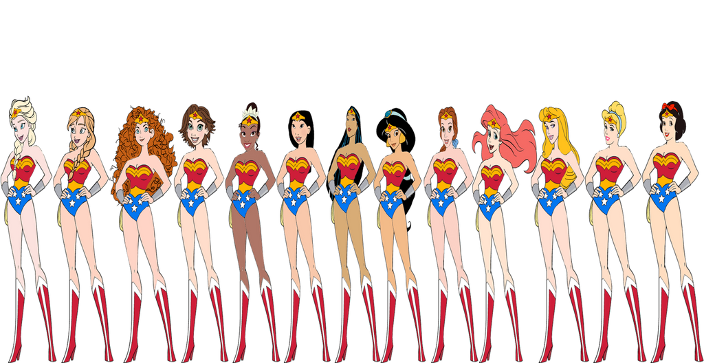 Disney Princesses as Wonder Woman by on DeviantArt