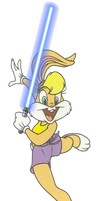 Lola Bunny with her Lightsaber