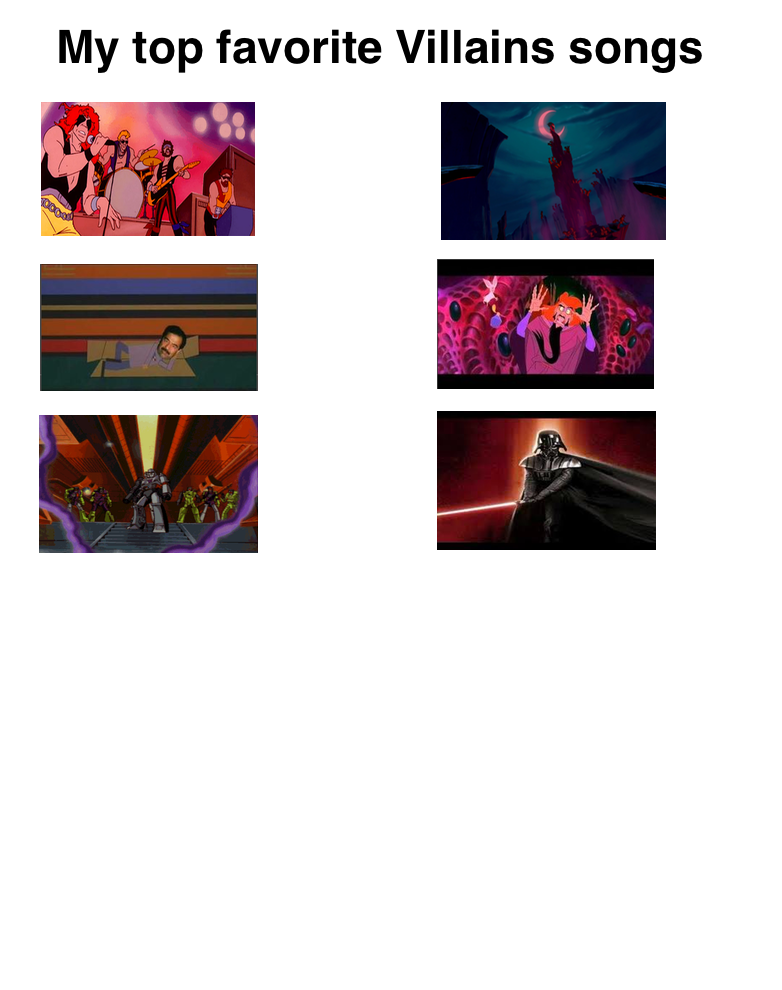My Top Favorite Villain Songs By Homersimpson1983 On Deviantart My Top Favorite Villain Songs By Homersimpson1983 On Deviantart