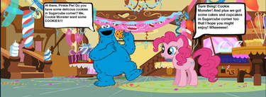 Cookie Monster meets Pinkie Pie