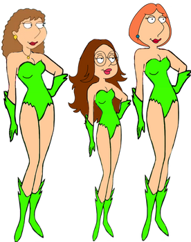 Lois Griffin, Meg Griffin and Carol as Poison Ivy