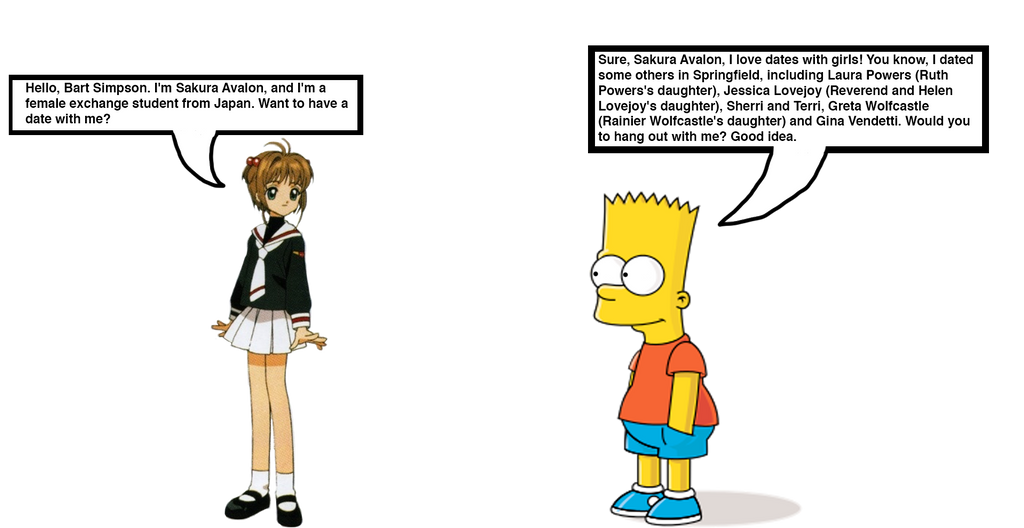 Bart Simpson meets Sakura Avalon