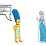 Marge Simpson meets Queen Elsa