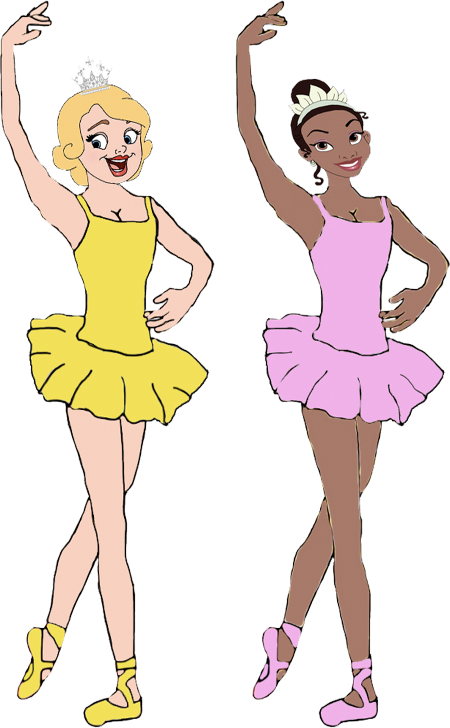 Tiana and Lottie as Ballerinas