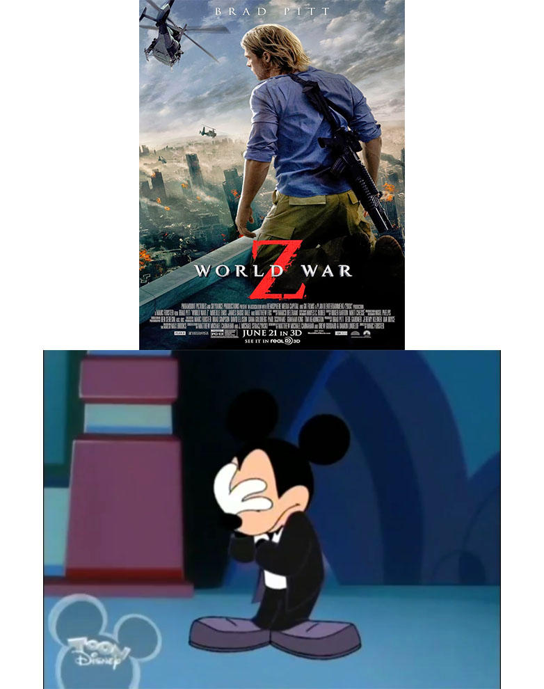 Mickey Mouse can't stand World War Z by HomerSimpson1983 on DeviantArt Mickey Mouse can't stand World War Z by HomerSimpson1983 on DeviantArt