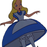Alice's dress skirt puffs up vector