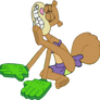 Sandy Cheeks scratching vector 2