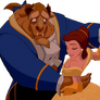 Princess Belle dancing with the Beast vector