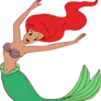 Princess Ariel dancing and swimming vector